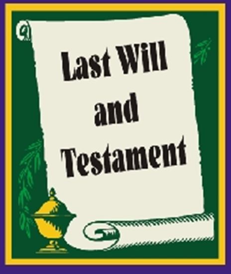 Picture of Last Will & Testament cover art.